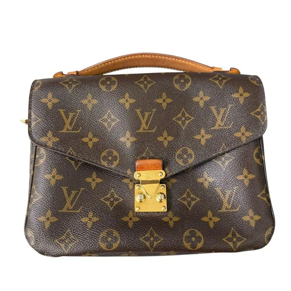 Authentic LOUIS VUITTON METIS Pochette Flap Monogram Leather Top Handle - Picture 1 of 16